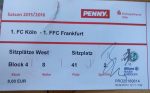 Eintrittskarte Spiel 1. FC Köln 1. FFC Frankfurt mit Autogramm
